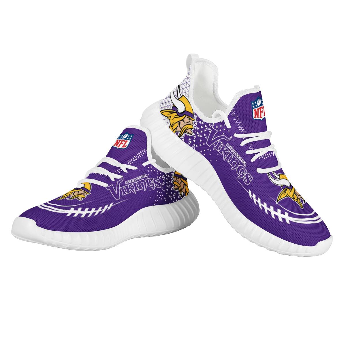 Men's Minnesota Vikings Mesh Knit Sneakers/Shoes 012